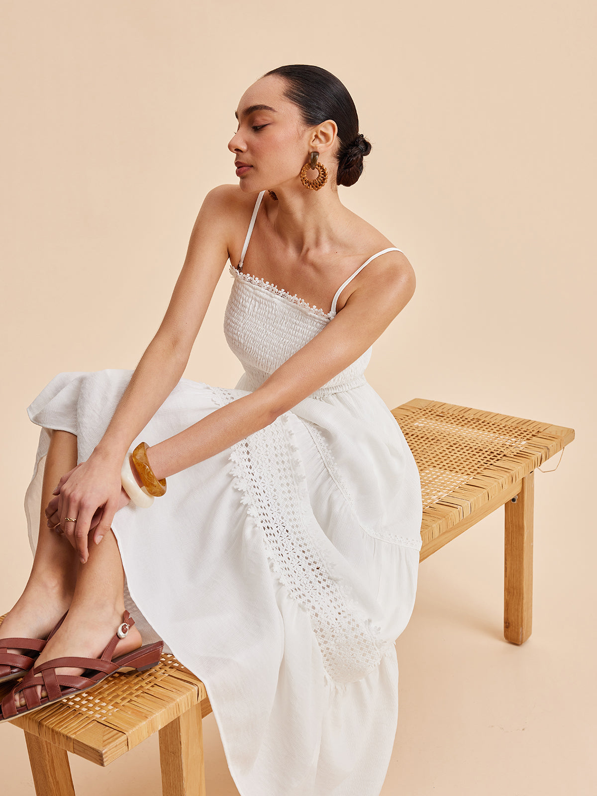 Women’s Sleeveless Maxi Dress with Detachable Shoulder Strap – Casual Vacation Collarless Flowing Dress