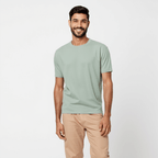 Men’s Mint Green Crew Neck T-Shirt — Soft Cotton Short Sleeve Casual Essential Everyday Basic Tee