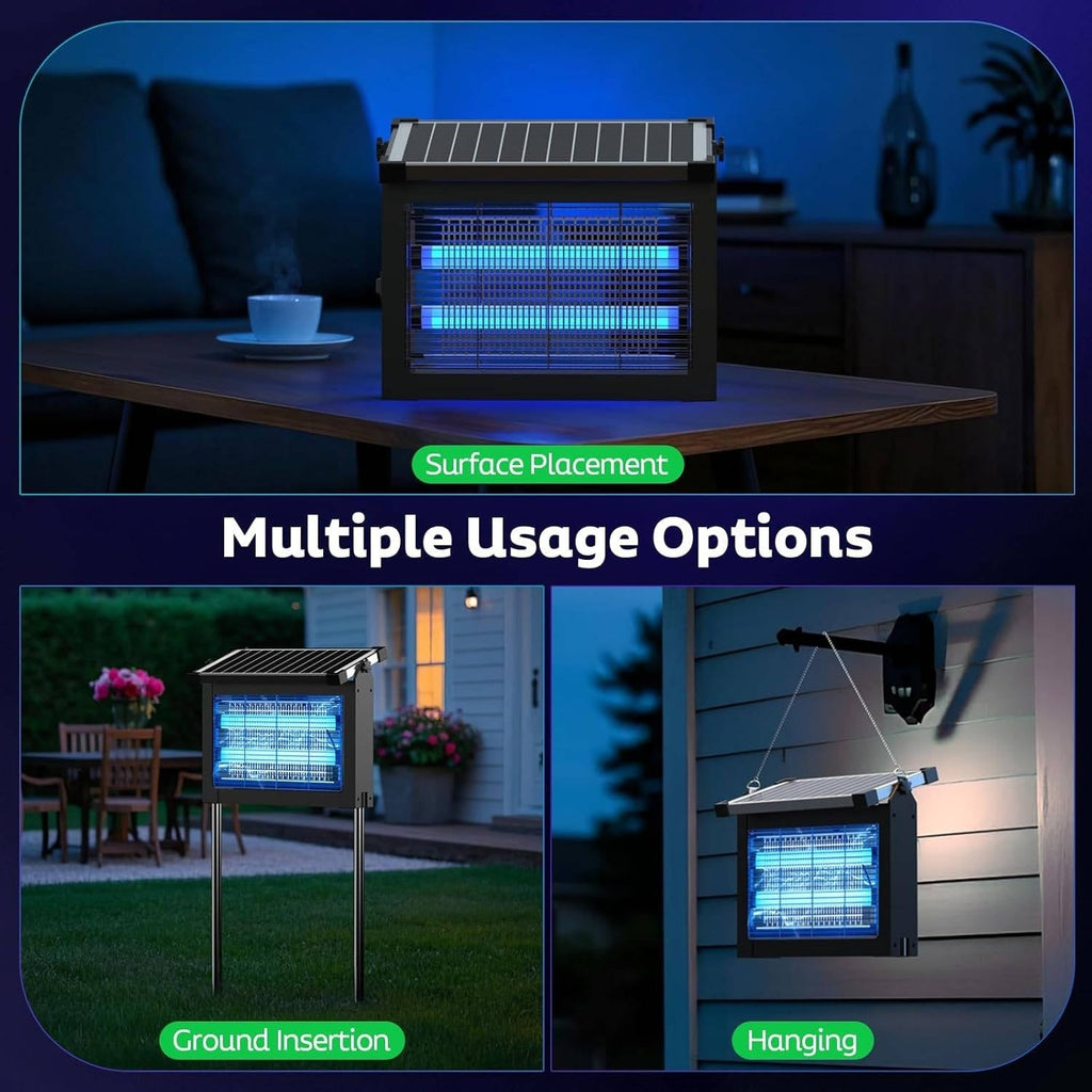 Portable Solar Bug Zapper Outdoor Mosquito Trap 3500 sq ft