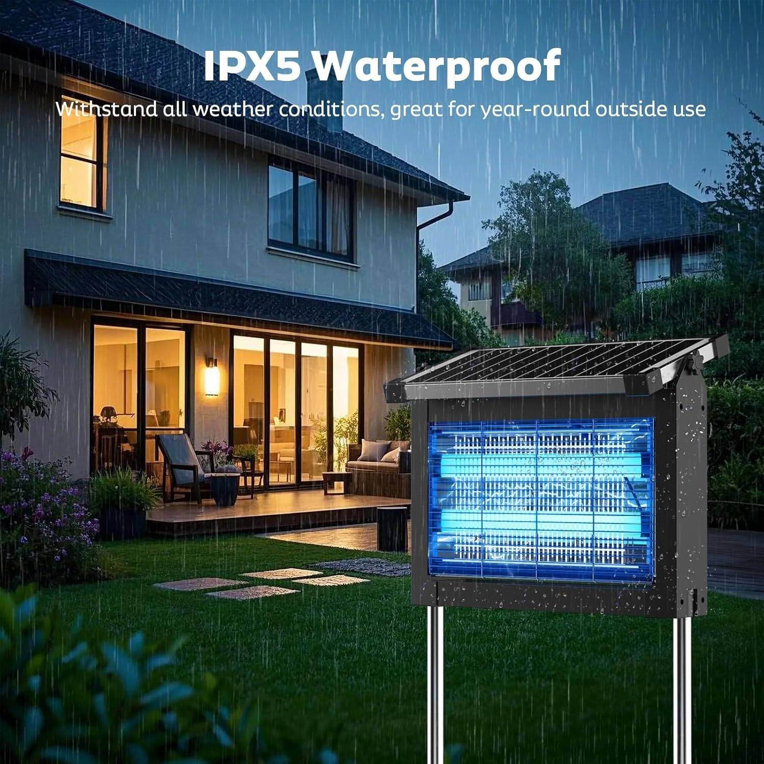 Portable Solar Bug Zapper Outdoor Mosquito Trap 3500 sq ft