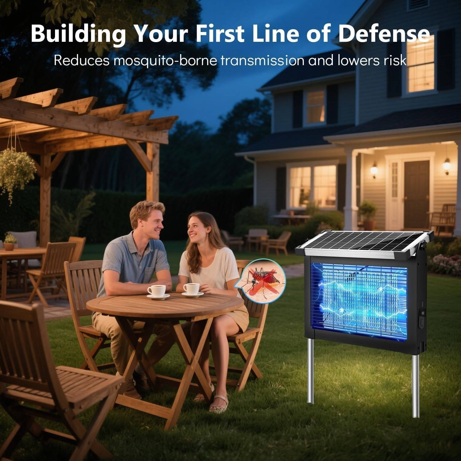 Portable Solar Bug Zapper Outdoor Mosquito Trap 3500 sq ft