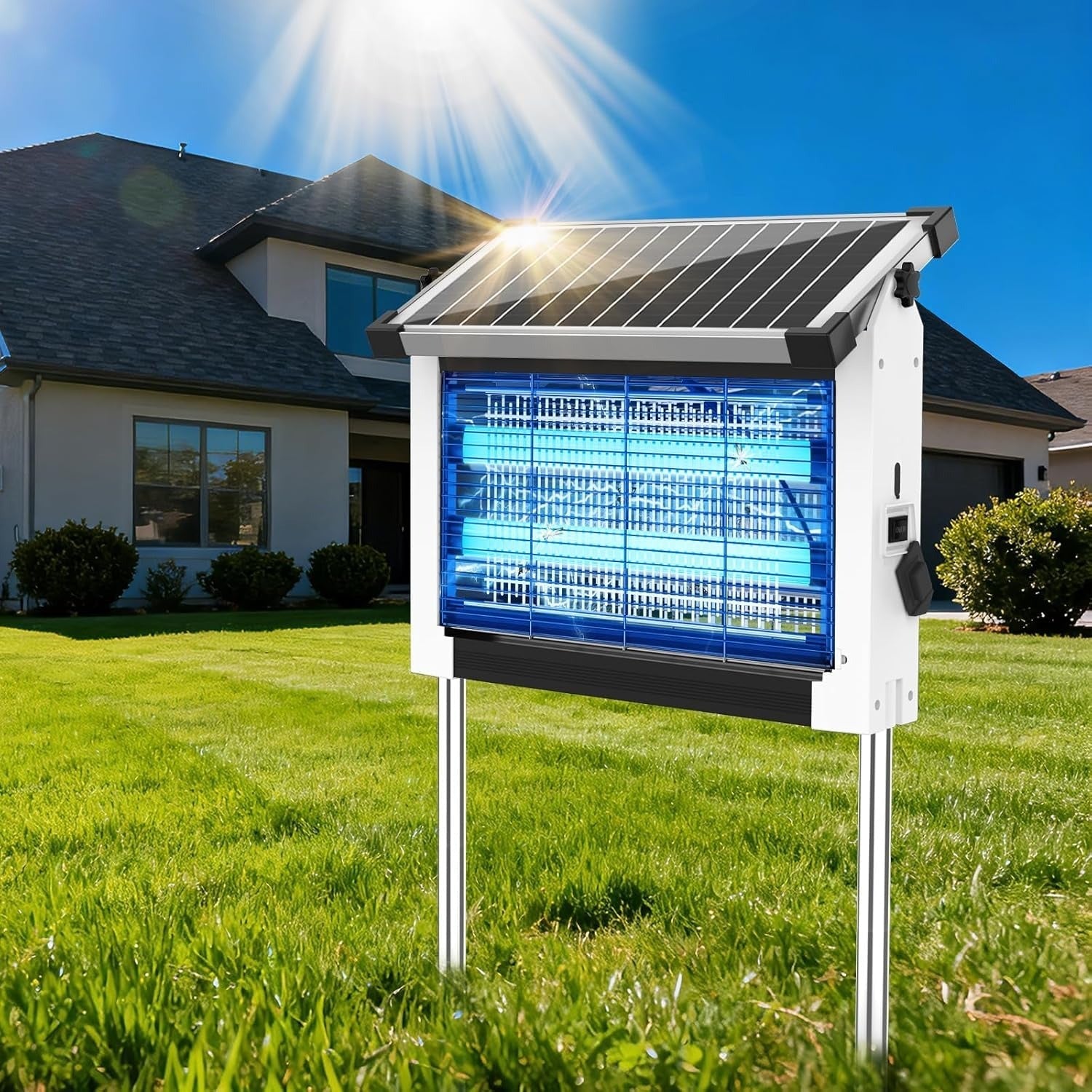 Portable Solar Bug Zapper Outdoor Mosquito Trap 3500 sq ft