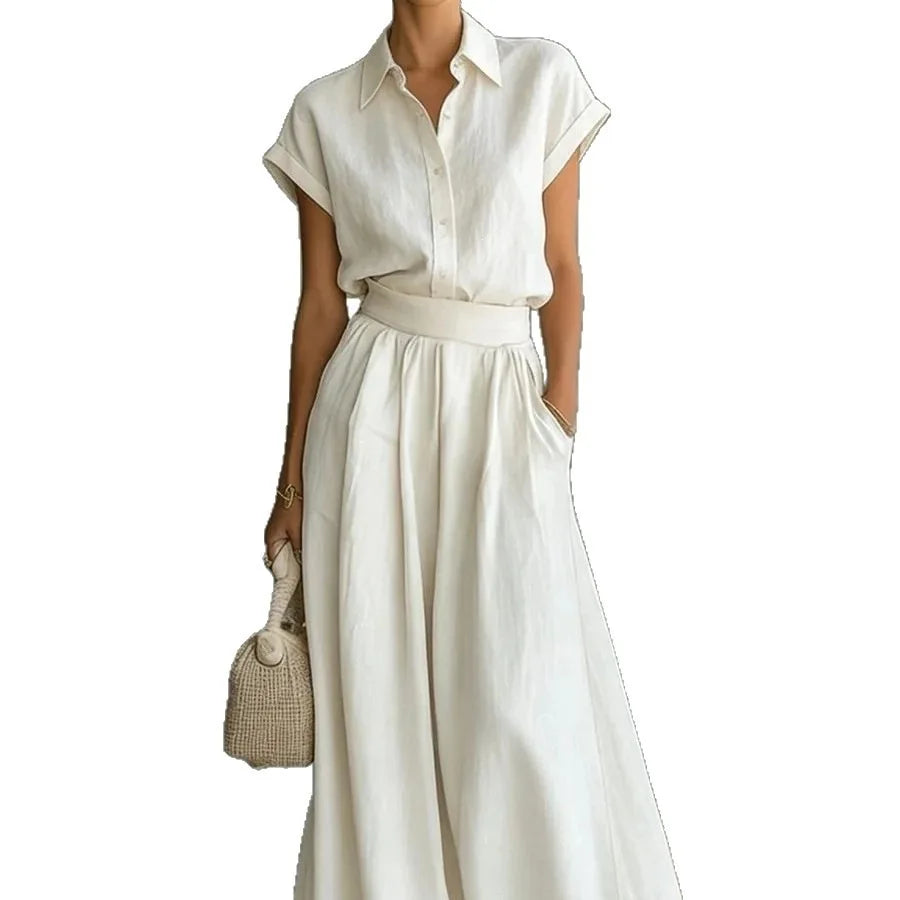 Women’s Loose Fit Two-Piece Pants Set – Elegant Casual Trouser Outfit