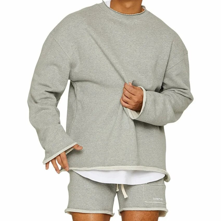 Men’s Sport Training Suit Set — Matching Gym Top & Shorts Activewear Set with Bold Patch Design