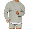 Men’s Sport Training Suit Set — Matching Gym Top & Shorts Activewear Set with Bold Patch Design
