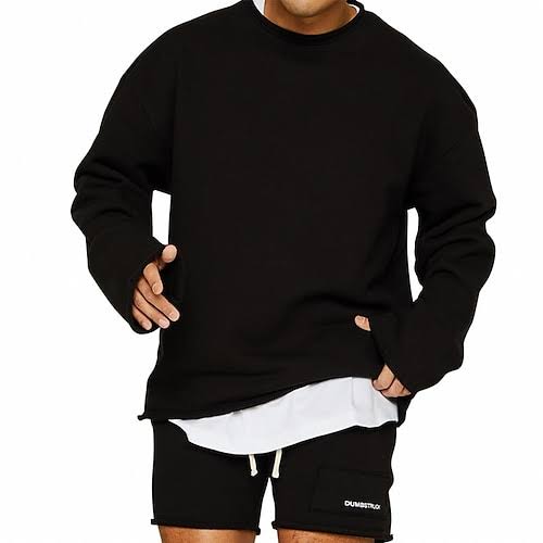 Men’s Sport Training Suit Set — Matching Gym Top & Shorts Activewear Set with Bold Patch Design