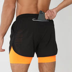 Men’s 2-in-1 Quick-Dry Training Shorts – Swim, Gym & Running Shorts with Pockets