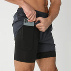 Men’s 2-in-1 Quick-Dry Training Shorts – Swim, Gym & Running Shorts with Pockets