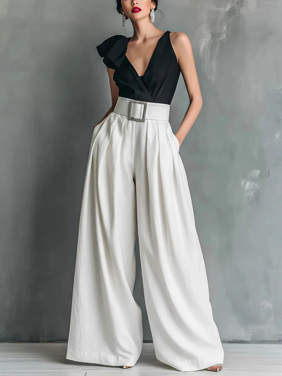 Women’s High-Waisted Wide-Leg Pants – Loose Fit Casual Summer Trousers