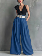 Women’s High-Waisted Wide-Leg Pants – Loose Fit Casual Summer Trousers