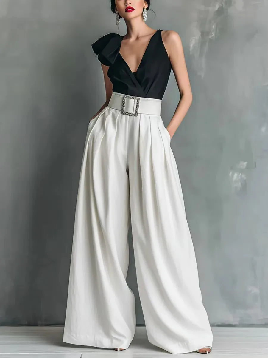 Women’s High-Waisted Wide-Leg Pants – Loose Fit Casual Summer Trousers