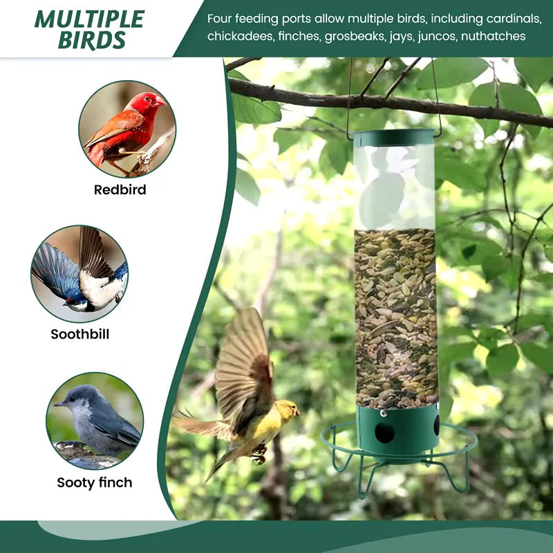 Weight Activated Hanging Bird Feeder