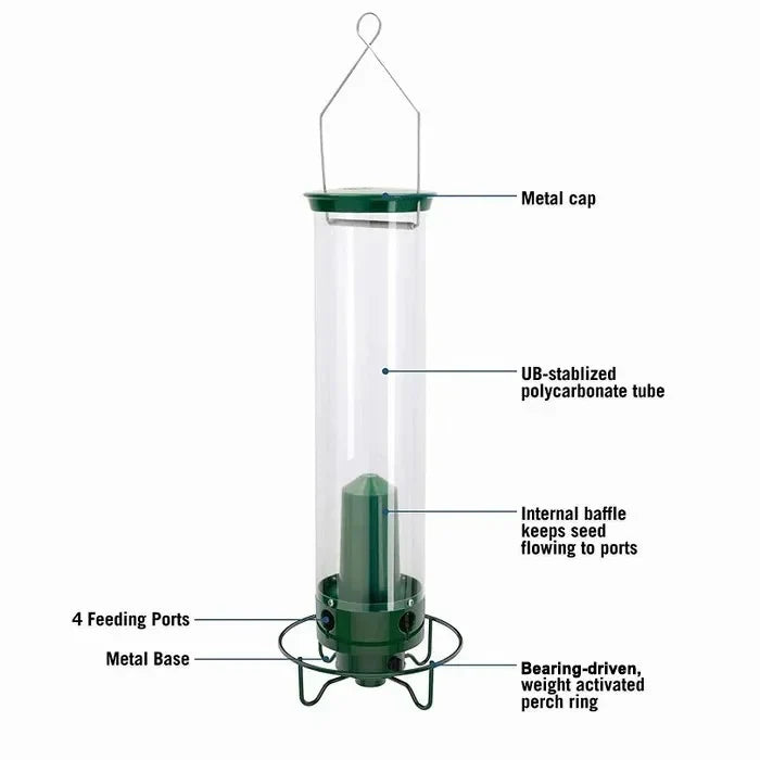 Weight Activated Hanging Bird Feeder