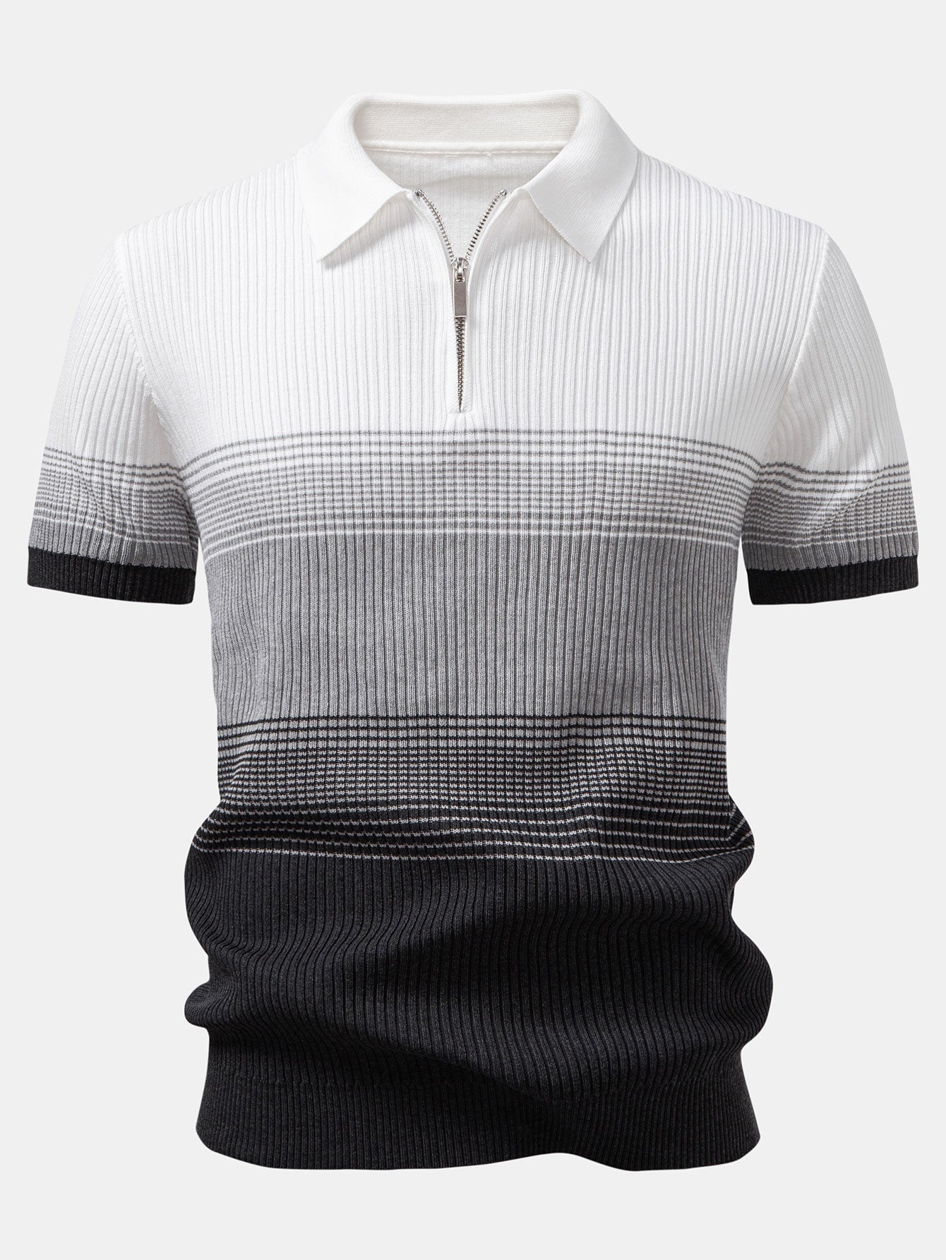 Gradient Contrast Polo Shirt – Modern Fade Design Regular Fit Polo