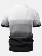 Gradient Contrast Polo Shirt – Modern Fade Design Regular Fit Polo