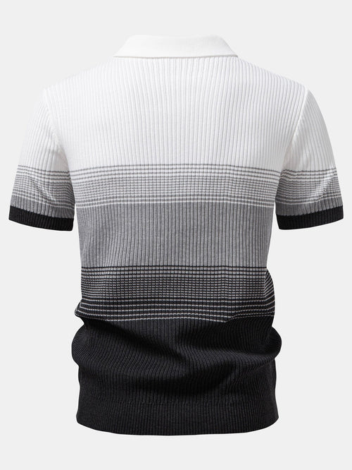 Poloshirt mit Farbverlauf – Modernes Fade-Design in normaler Passform