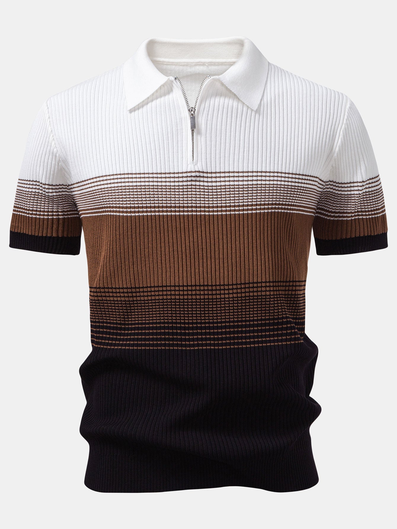 Gradient Contrast Polo Shirt – Modern Fade Design Regular Fit Polo