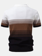 Gradient Contrast Polo Shirt – Modern Fade Design Regular Fit Polo