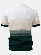 Gradient Contrast Polo Shirt – Modern Fade Design Regular Fit Polo