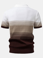 Gradient Contrast Polo Shirt – Modern Fade Design Regular Fit Polo