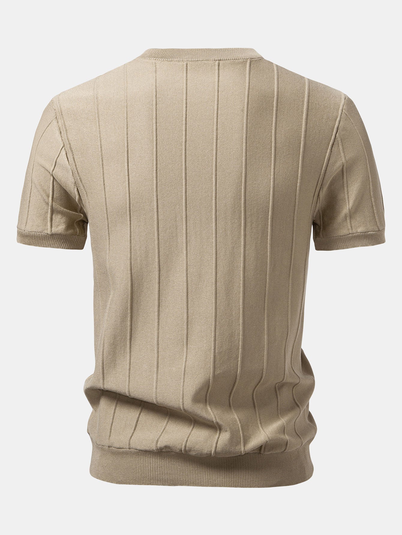 Striped Crew Neck T-Shirt for Men – Casual Everyday Basic Top, Soft Breathable Polyester Tee, Regular Fit Minimalist Shirt