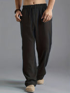 Men’s Linen Trousers – Breathable Relaxed Fit with Elastic Waistband