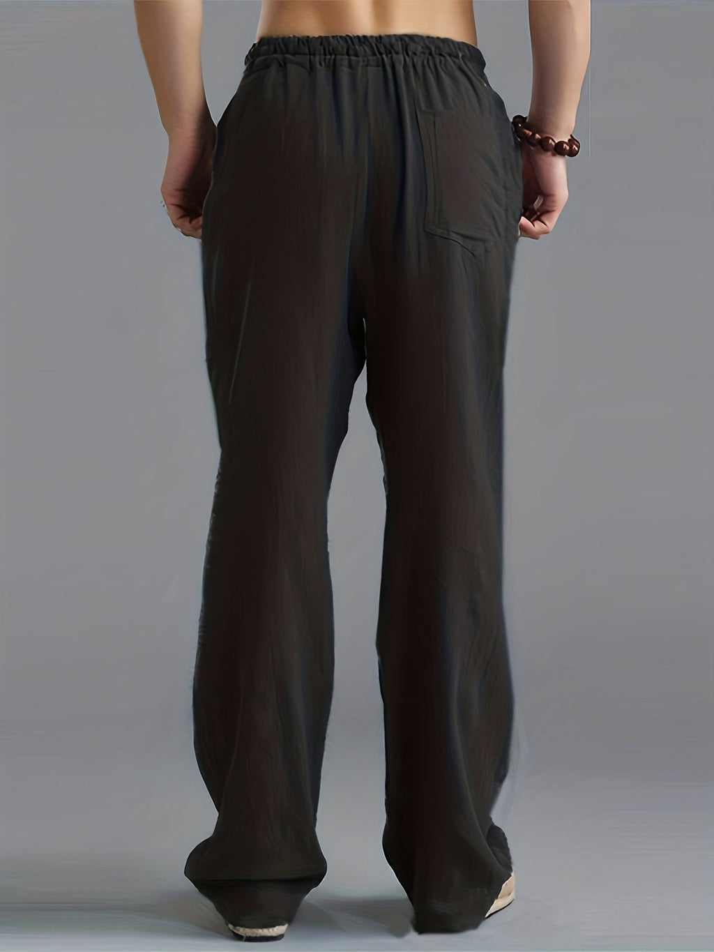 Men’s Linen Trousers – Breathable Relaxed Fit with Elastic Waistband