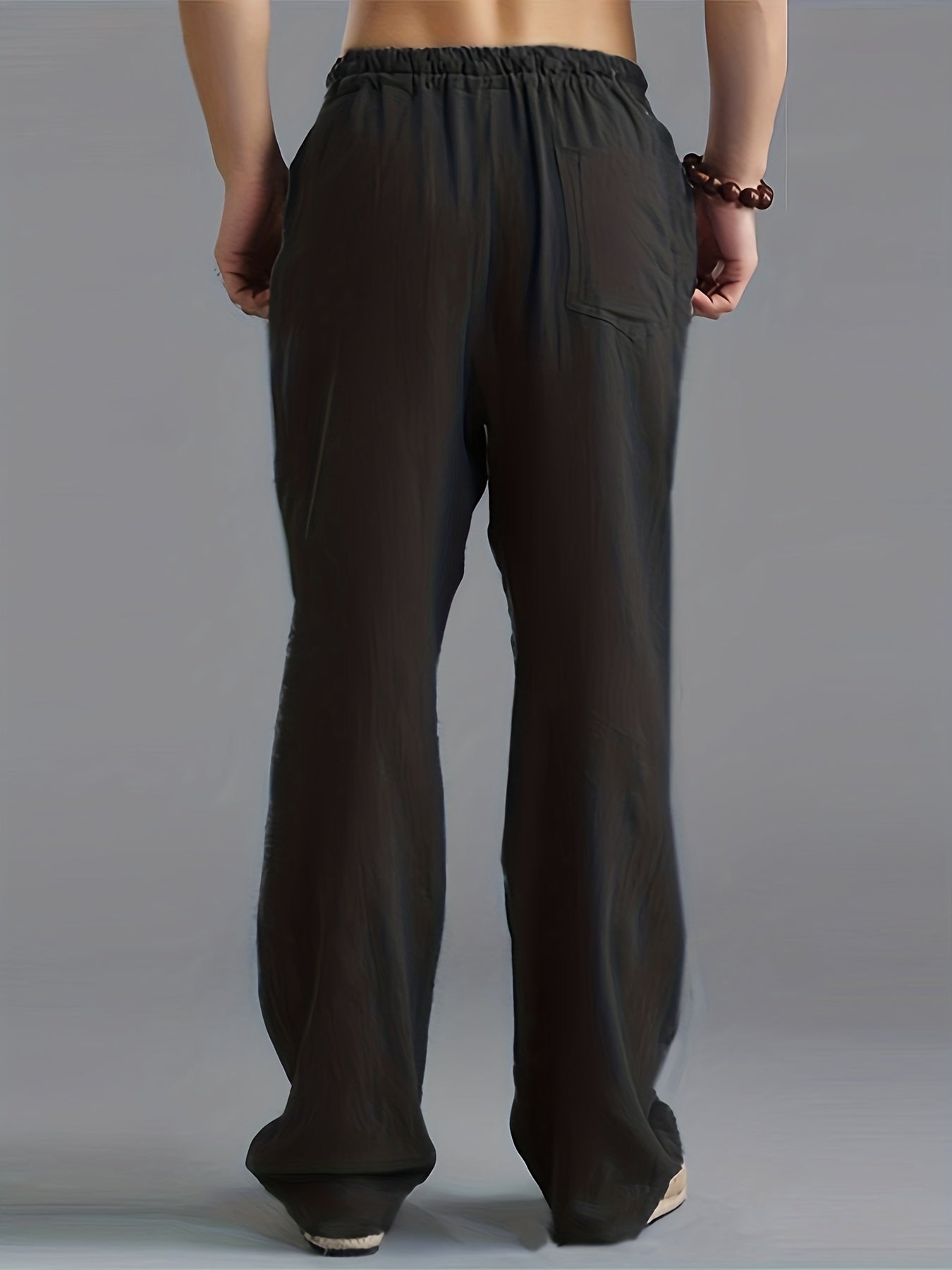 Men’s Linen Trousers – Breathable Relaxed Fit with Elastic Waistband