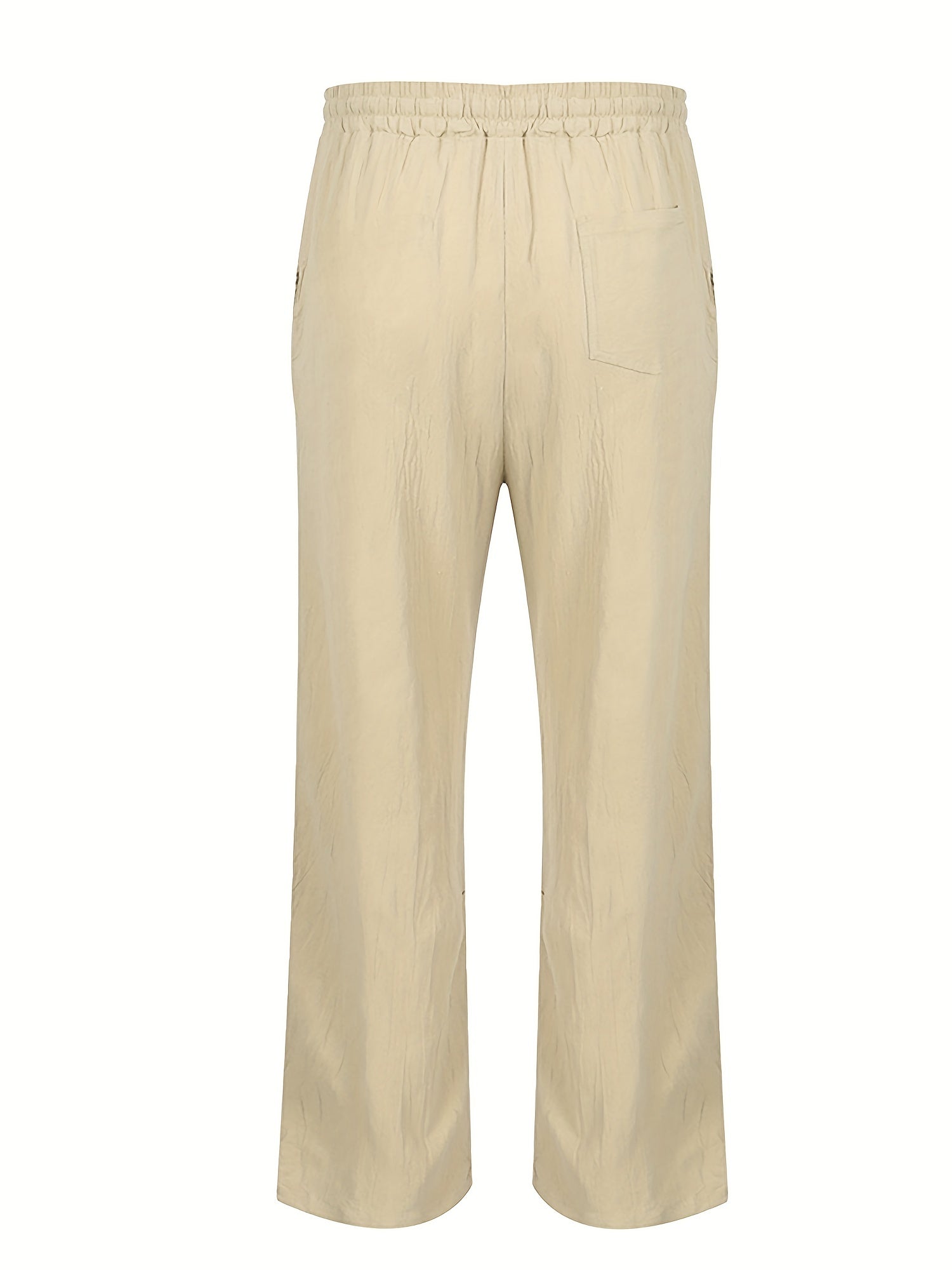 Men’s Linen Trousers – Breathable Relaxed Fit with Elastic Waistband