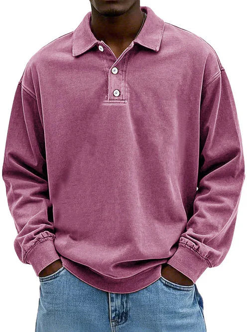 Men’s Vintage Long Sleeve Shirt – Timeless Classic Comfort Fit