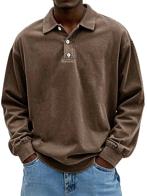 Men’s Vintage Long Sleeve Shirt – Timeless Classic Comfort Fit