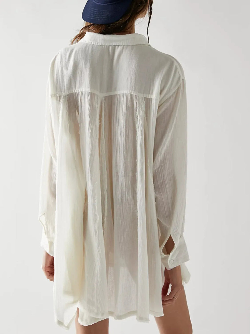 Textured Linen Shirt Dress with Button Design & Pockets for Effortless Chic