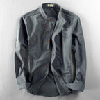 Theodore Willow Osaka Linen Shirt – High-Collar Cotton-Linen Summer Shirt