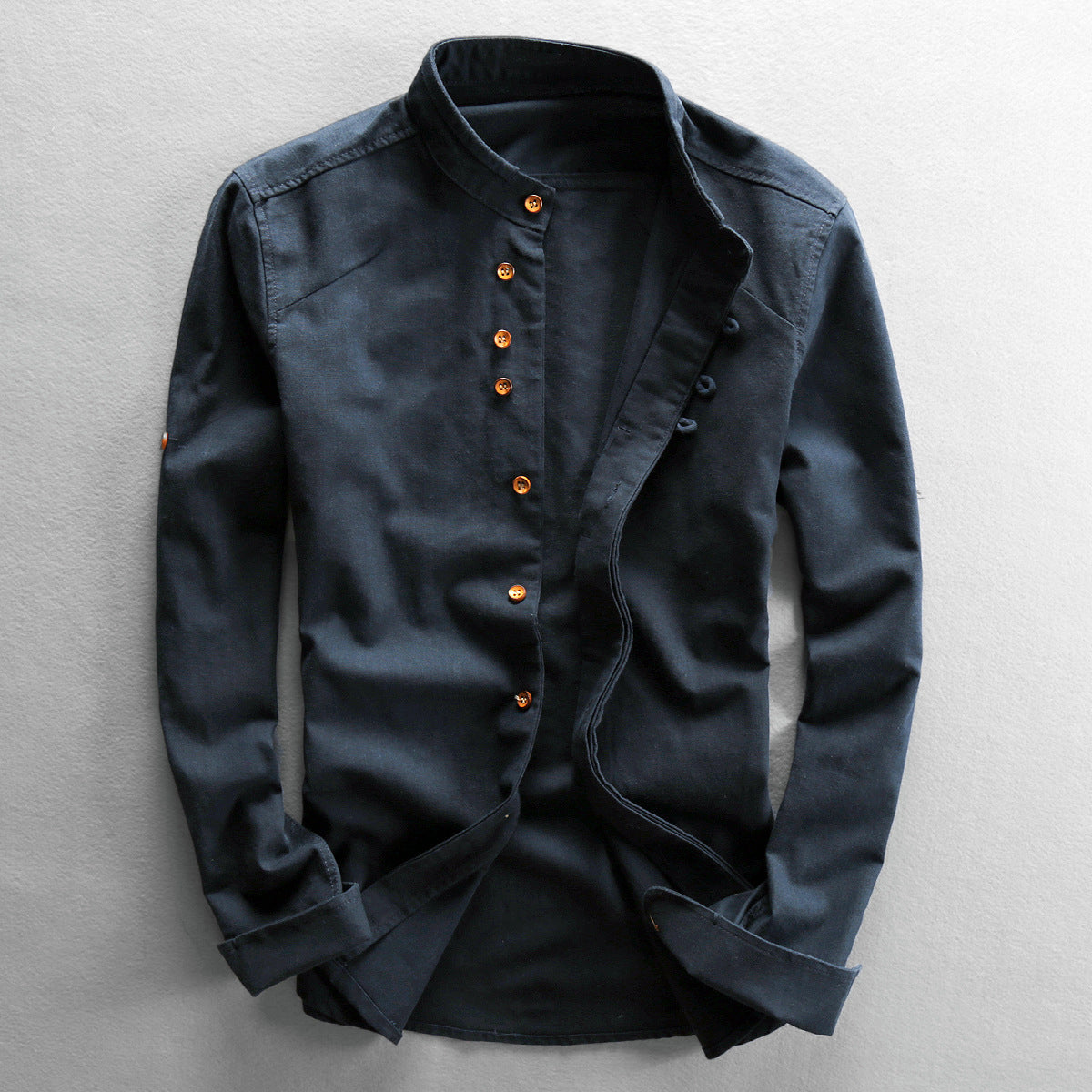 Theodore Willow Osaka Linen Shirt – High-Collar Cotton-Linen Summer Shirt