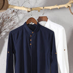 Theodore Willow Osaka Linen Shirt – High-Collar Cotton-Linen Summer Shirt