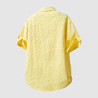 Men’s Textured Floral Cotton-Linen Shirt – Short Sleeve Summer Essential