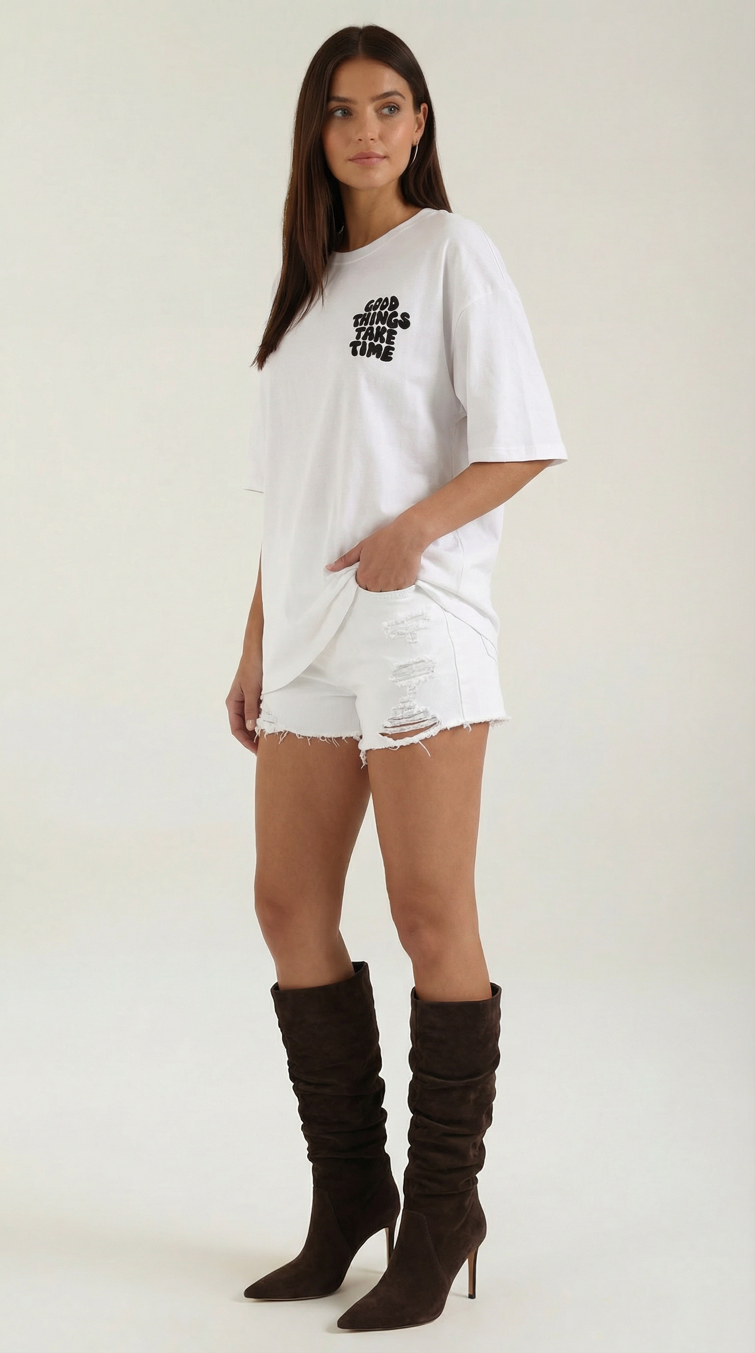 Vespera Oversized Graphic T-Shirt — Women’s Soft Cotton Relaxed Fit Inspirational Quote Streetwear Tee