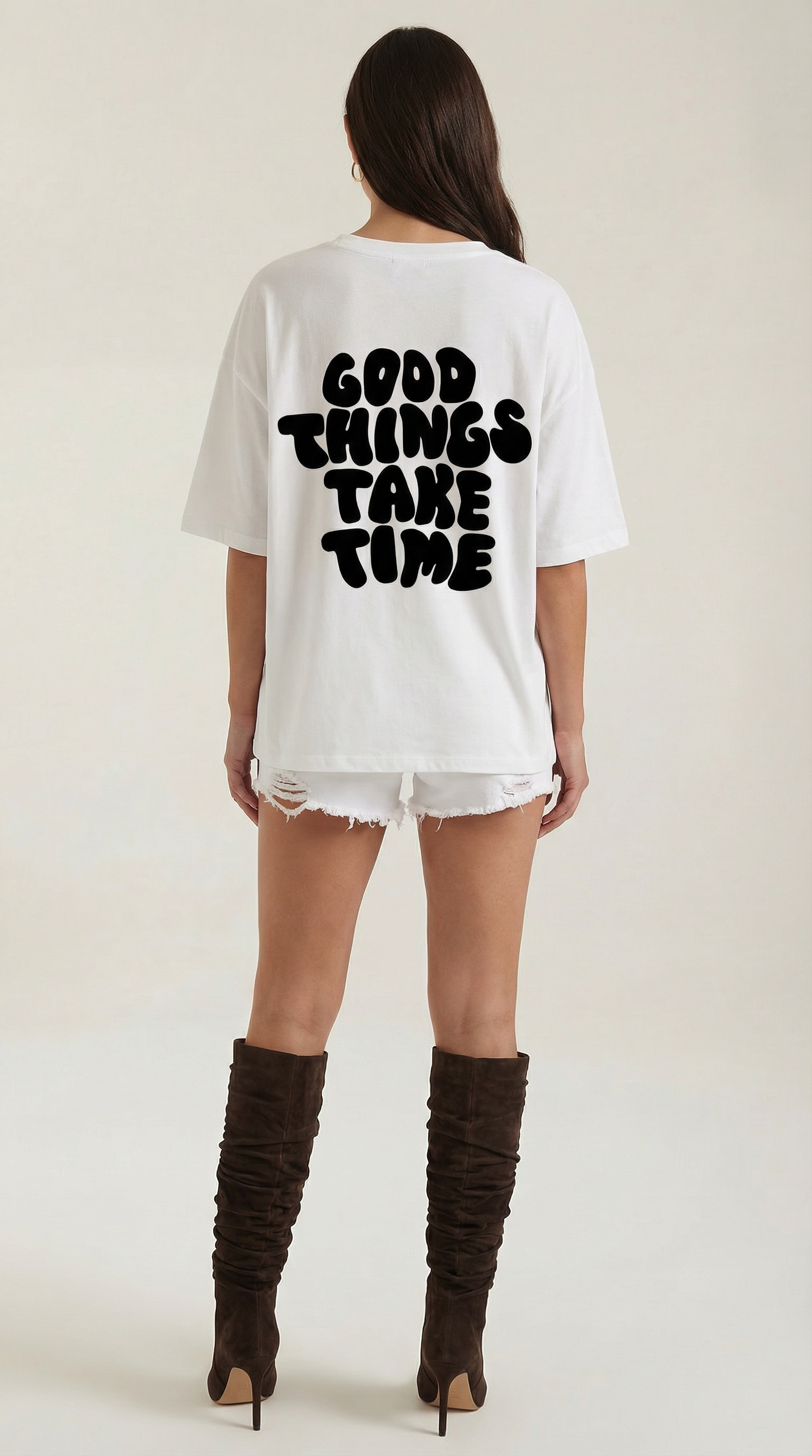 Vespera Oversized Graphic T-Shirt — Women’s Soft Cotton Relaxed Fit Inspirational Quote Streetwear Tee