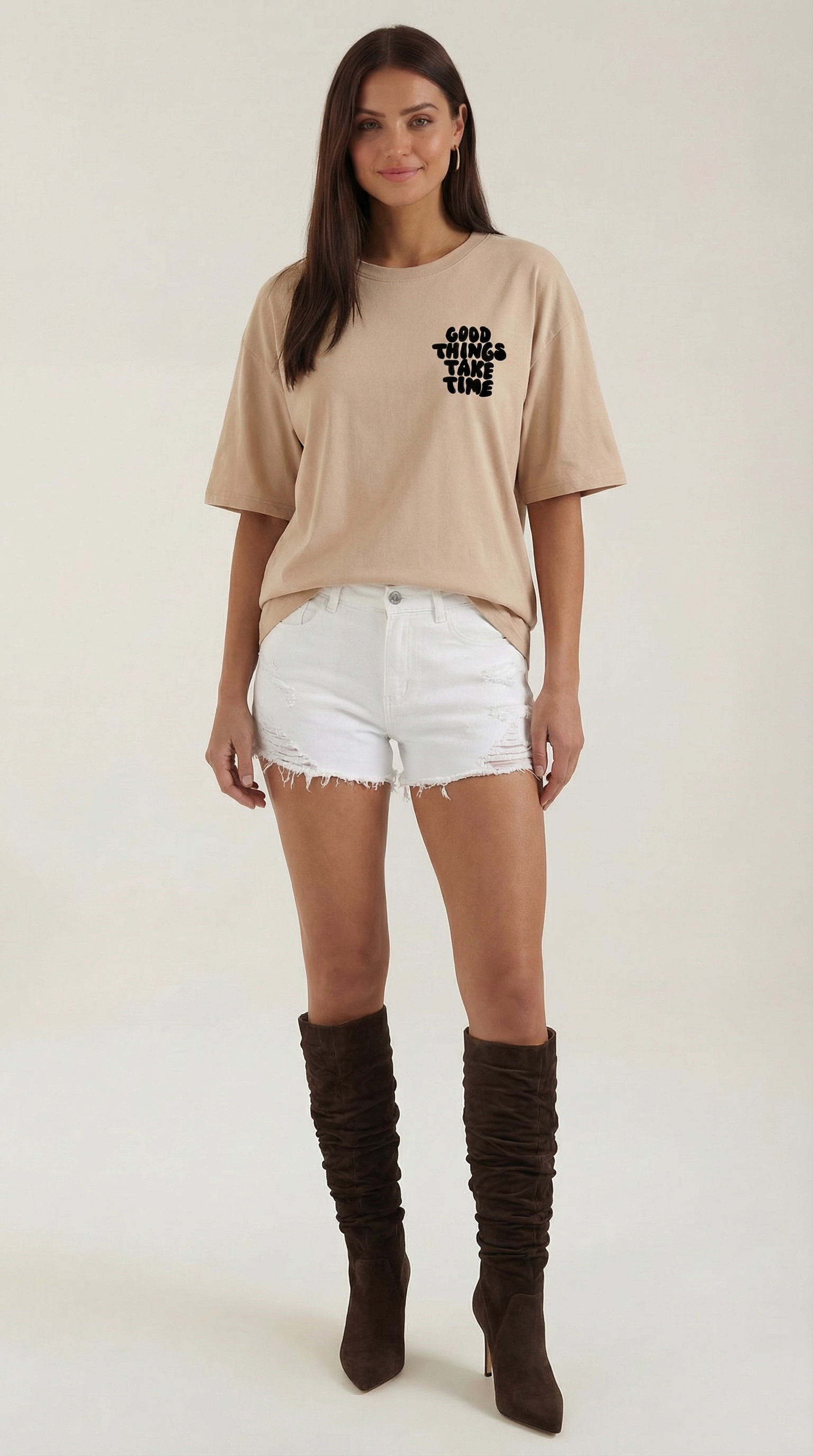 Vespera Oversized Graphic T-Shirt — Women’s Soft Cotton Relaxed Fit Inspirational Quote Streetwear Tee
