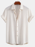 Men’s Casual Stretch Shirt – Polyester Spandex Blend, Comfortable Regular Fit Everyday Shirt for Work & Casual Wear