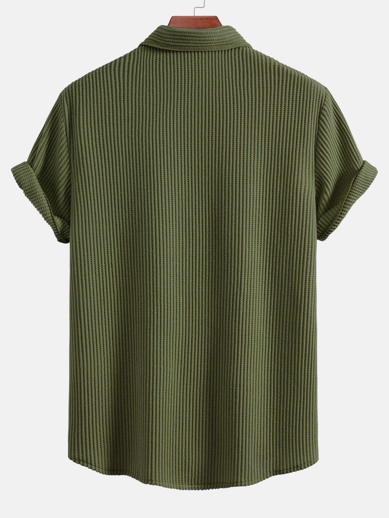 Men’s Casual Stretch Shirt – Polyester Spandex Blend, Comfortable Regular Fit Everyday Shirt for Work & Casual Wear