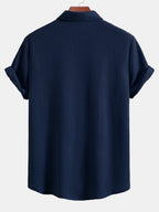 Men’s Casual Stretch Shirt – Polyester Spandex Blend, Comfortable Regular Fit Everyday Shirt for Work & Casual Wear