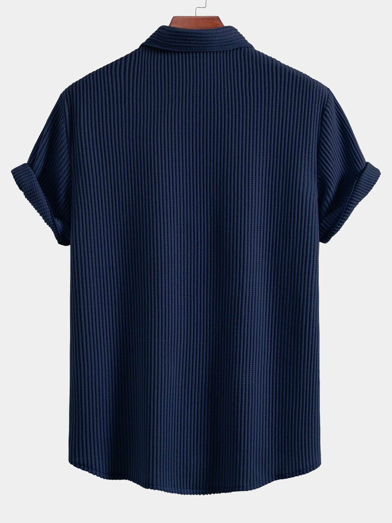 Men’s Casual Stretch Shirt – Polyester Spandex Blend, Comfortable Regular Fit Everyday Shirt for Work & Casual Wear