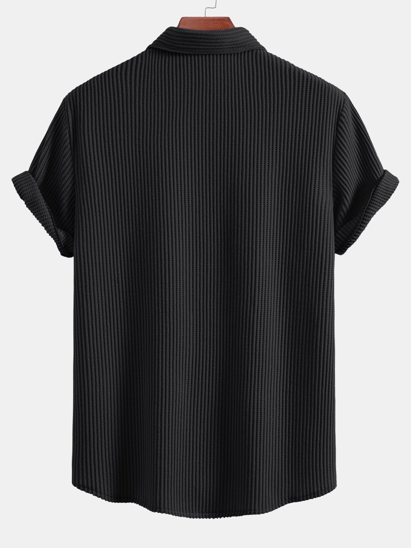 Men’s Casual Stretch Shirt – Polyester Spandex Blend, Comfortable Regular Fit Everyday Shirt for Work & Casual Wear