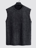 Men's Relaxed Cotton Tank Top Washed Distressed Tank Top
