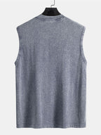 Men's Relaxed Cotton Tank Top Washed Distressed Tank Top