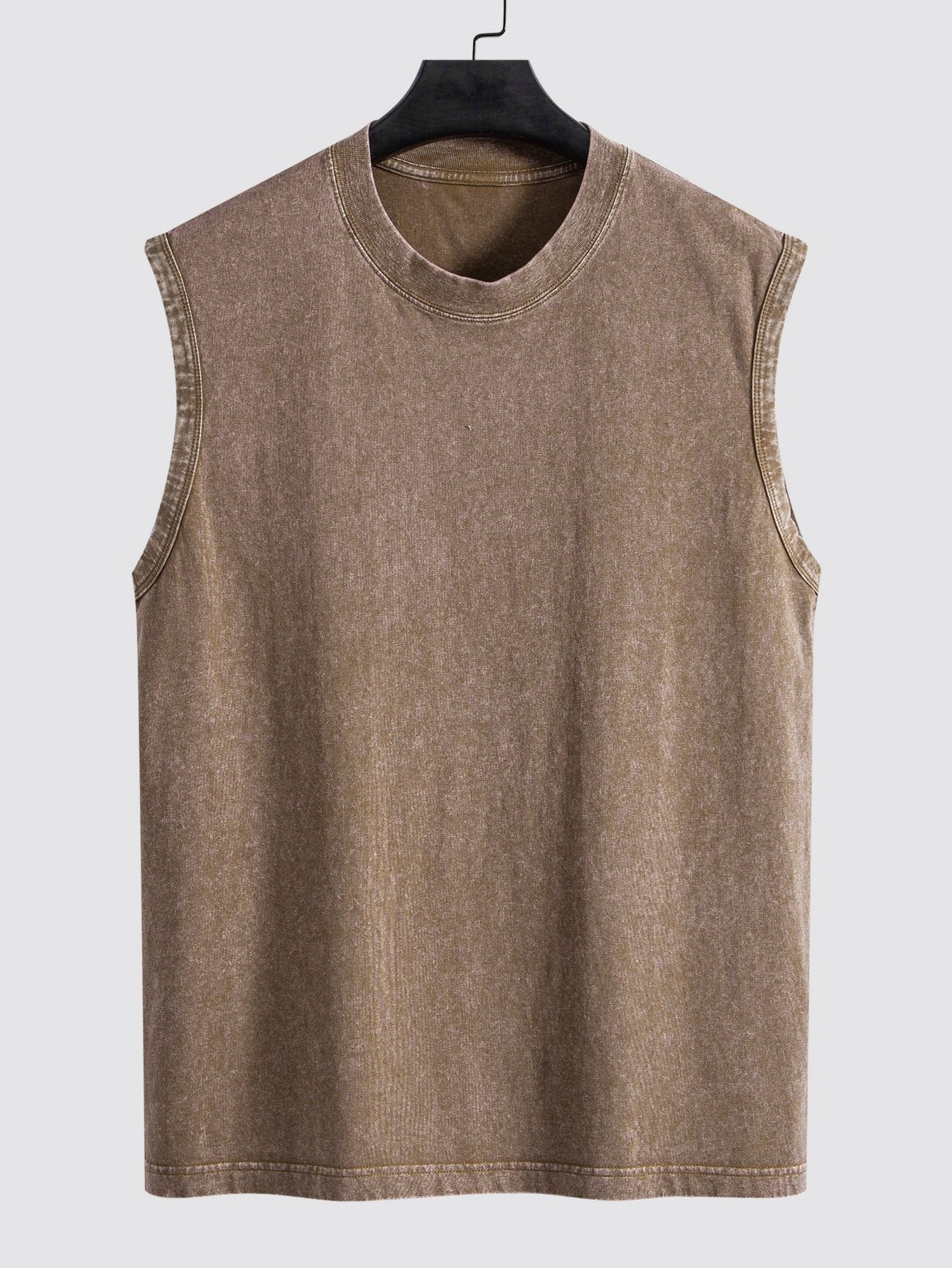 Men's Relaxed Cotton Tank Top Washed Distressed Tank Top