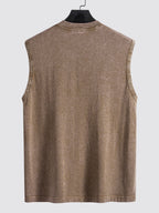 Men's Relaxed Cotton Tank Top Washed Distressed Tank Top