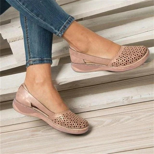 Women's Breathable Slip On Flats with Wide Toe Design