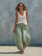 Women’s Casual Open-Knit V-Neck Vest – Lightweight Layering Knit Top
